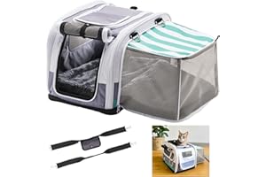 New Kittyrama Slate Cruiser 2 in 1 Cat Carrier & Hideaway. Vet Recommended for Cat Comfort On The Go. Airline Capable. Top, Side and Front Opening Cat Carrier. Extendable and Foldable. Easy to Clean