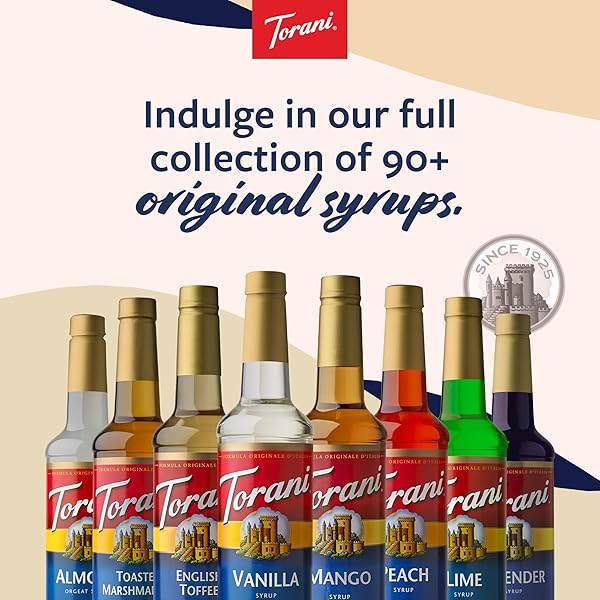 TORANI GREEN APPLE SYRUP FOR DRINKS, FLAVORING FOR SODAS AND COCKTAILS, PUMP INCLUDED, 25.4 OZ