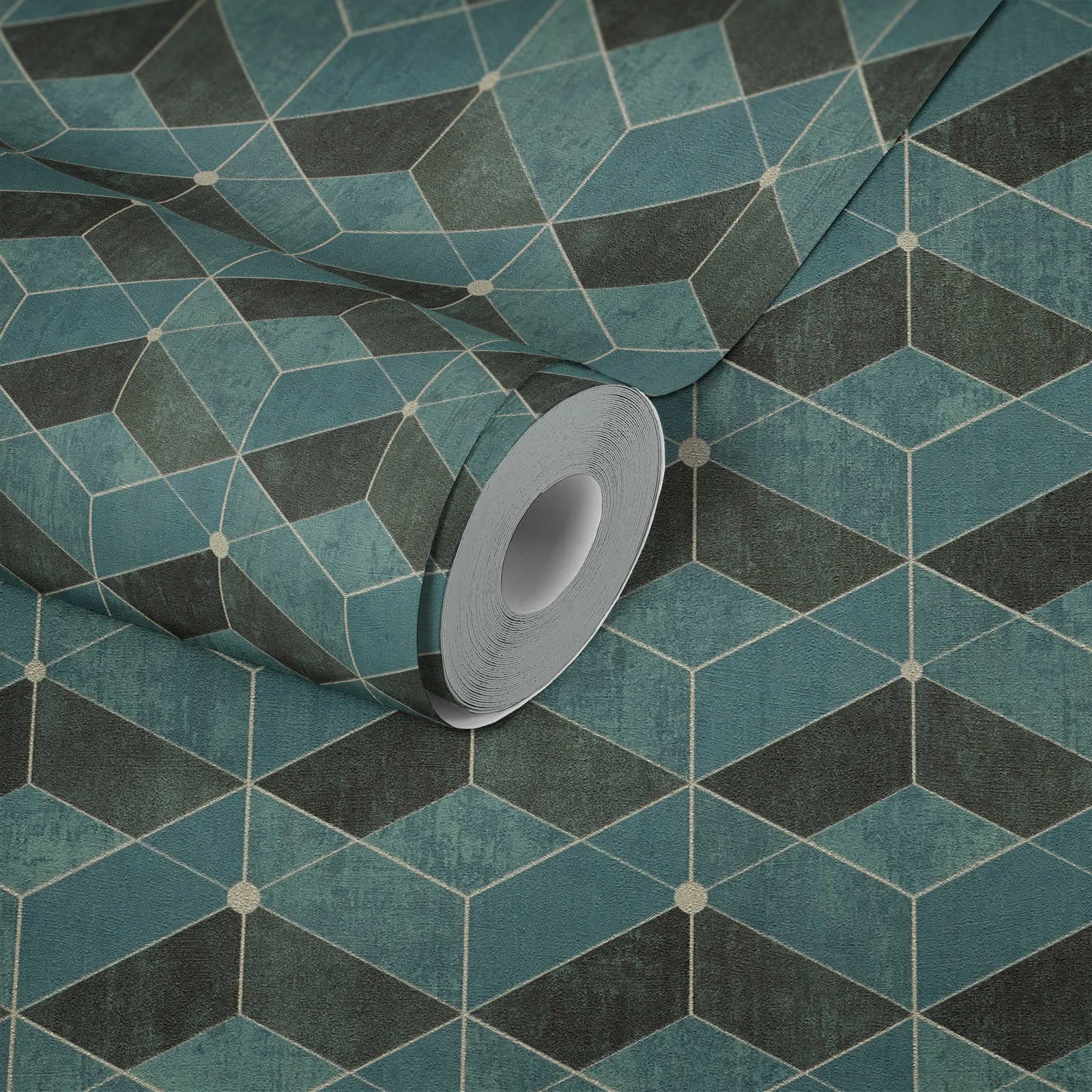 Livingwalls 3D Wallpaper Titanium 3 Non-Woven Wallpaper 10.05 m x 0.53 m Green Gold Black Made in Germany 382023 38327-3