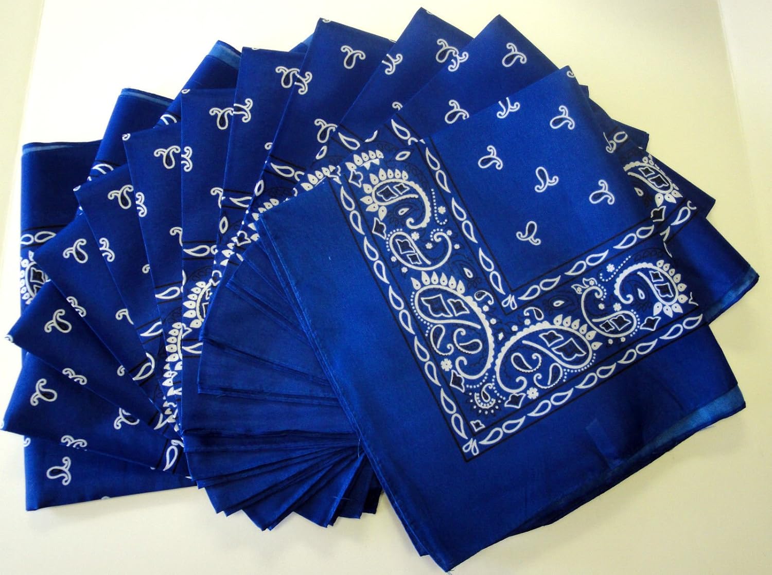 Royal Blue Bandana 12 Pieces Paisley Wholesale Lot Brand