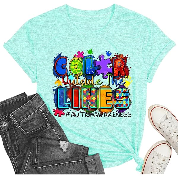 Autism Awareness T-Shirt For Women - Puzzle Piece Graphic, Special Education Teacher Tee