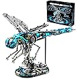 Loyratche Mechanical Dragonfly Building Blocks for Adults, Insect Animal World Model with LED Light & Display Stand, Educatio