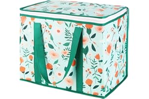 CIVJET 1-Pack Insulated Reusable Grocery Shopping Bags, X-Large Insulated Food/Pizza Delivery Bag for Doordash/Uber Eats, Commercial Food Warmers, Tote Cooler/Thermal Bags