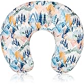Baby Nursing Pillow Cover, Removeable Breastfeeding Pillow Slipcover, Nursing Pillow Case for Newborn Boys Girls, Soft Fabric Fits Snug On Infant, Washable & Breathable, Fall Mountain