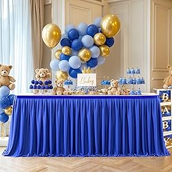 Partisky Royal Blue Polyester Table Skirt for
