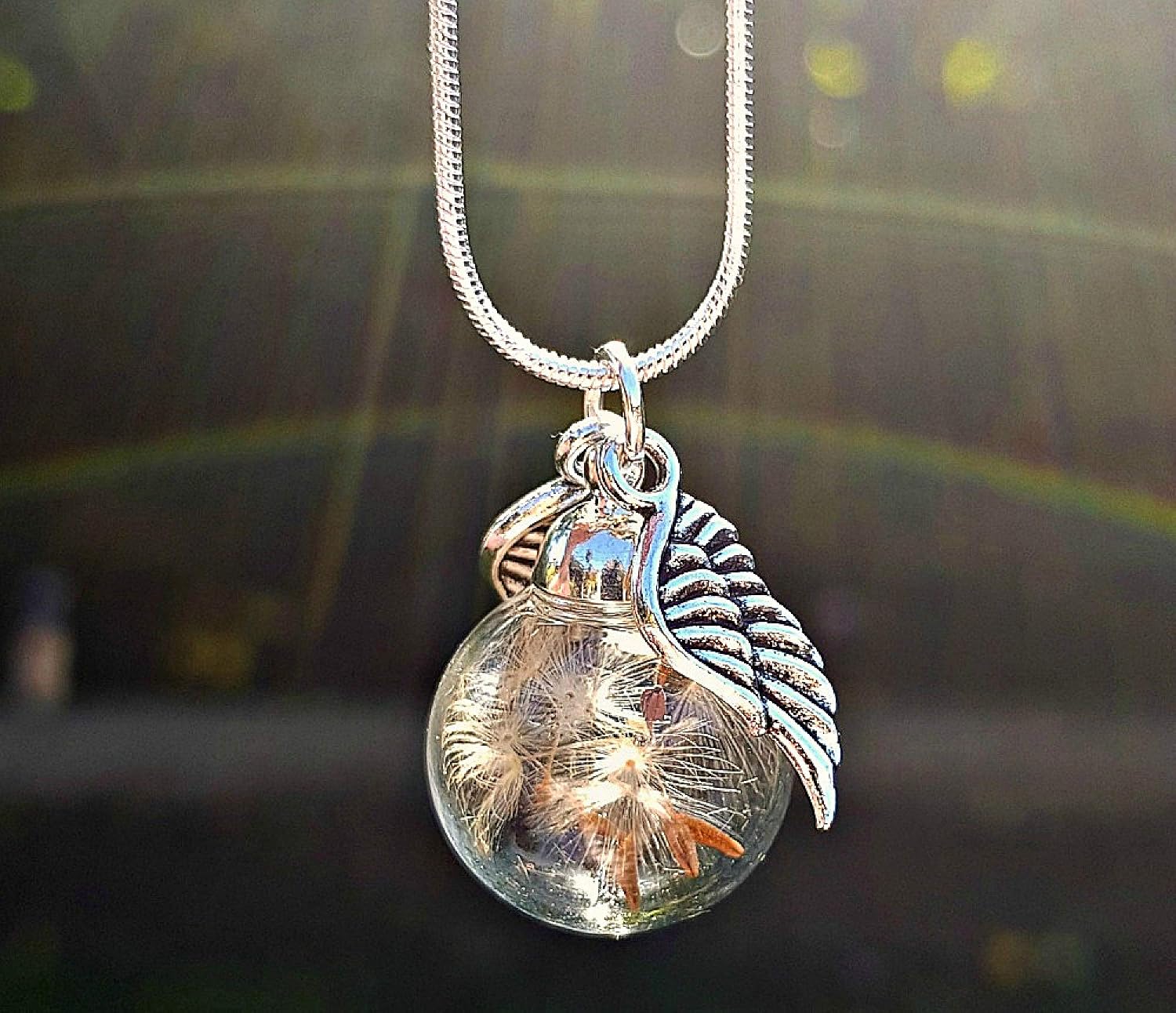 Collana con ciondolo ali di angelo in argento sterling 925 di