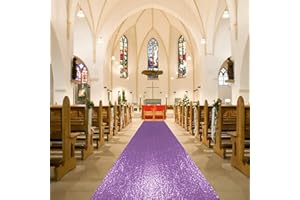 ShiDianYi Aisle Runners for Weddings Lavender 2FTx15FT Sequin Aisle Runner Light Purple Bridal Aisle Runner 15FT Carpet Runner Outdoor Aisle Runner for Wedding Ceremony