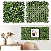 Skloopearg Artificial Grass Wall Panels, 12 PCS 10"x10" Boxwood Hedge Wall Panels with 100 Zip Ties, Boxwood Panels Backdrop for Outdoor Indoor Decorative Garden Fences Backyard Patio Privacy Hedge