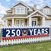 Probsin Large 250 Anniversary USA Banner 120" x 20" 250 Years America Eagle Flag 1776-2026 Patriotic Party Supplies Home Decorations for Outdoor, Indoor, Yard, Garden, Porch, Lawn