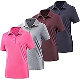 Women's Golf Polo Shirts Lightweight Moisture Wicking Short Sleeve Shirt Quick Dry Athletic Tennis Tops