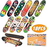 HEHALI 18pcs Finger Skateboards Professional Mini Fingerboards Toy Party Favors for Kids, Christmas Birthday Gifts (12 Normal
