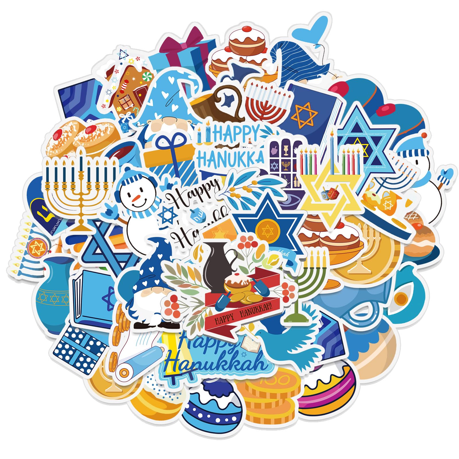 MARFOREVER 200 Pcs Hanukkah Stickers Chanukkah DIY Crafts Gifts