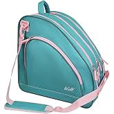 WOLT Skate Bag for Ice, Roller &amp; Inline for Youth and Adults | Bag for Figure Skating，Rollerblades,Quad Skates with Multi-Pockets &amp; Adjustable Shoulder Strap,Men and Women
