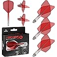 Mission Darts Force 90 | Integrated Precision Moulded Dart Flight and Shaft System, Pack of 3 Professional Durable Combined Dart Flights and Stems | Standard No.6 (Red Gradient, Medium).