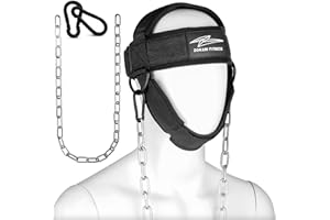 Zokani Fitness Neck harness Weight Lifting Heavy Duty Neck Harness Steel Chain, Adjustable Strap Build Strong Neck Muscles, Enhance Core Strength Ideal for Home Gym, Powerlifting, MMA - Premium Quality Neck Weight Harness.