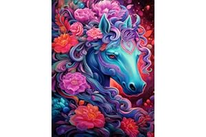 ijbnhd Horse Diamond Art Painting Kits for Adults - Full Drill Diamond Dots Paintings for Beginners, Round 5D Paint with Diamonds Pictures Gem Art Painting Kits DIY Adult Crafts Kits 12x16in