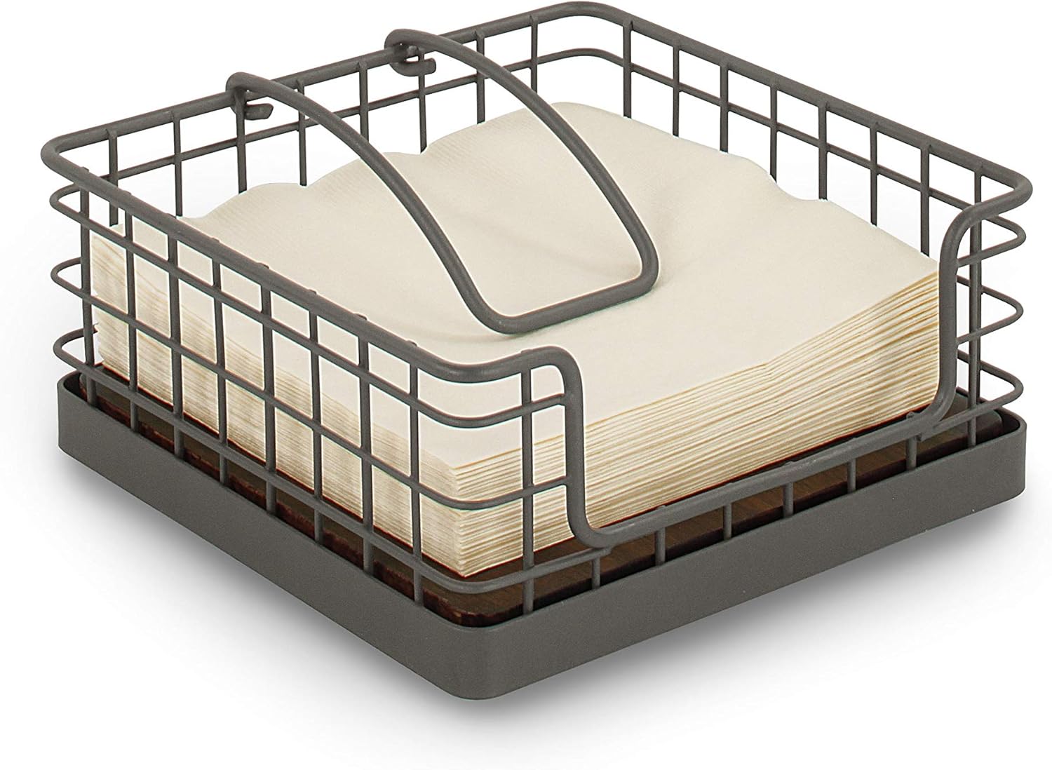 Spectrum Diversified Vintage Flat Holder with Weighted Arm, Farmhouse Kitchen Napkin Dispenser, Sturdy Steel Rustic Kitchen & Dining Room Decor, One, Industrial Gray: Kitchen & Dining