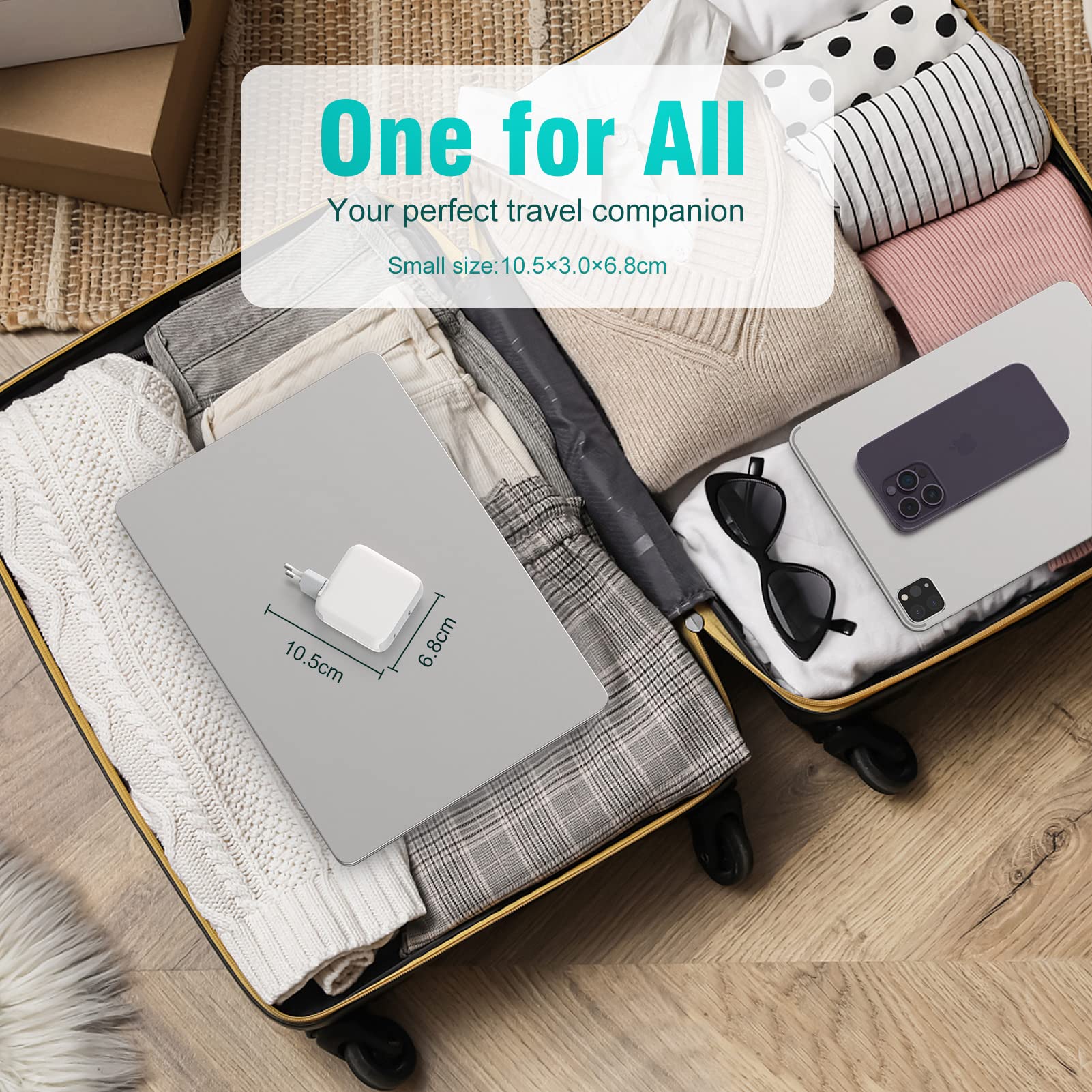 Mac Book Air Ladegerät, 67W USB C Ladegerät Kompatibel mit MacBook Air 2020/2019/2018, MacBook Pro 13 14 15 16 Zoll, 2024 iPad Pro Air 13/11 inch M4/M2, 65W USB C Netzteil 2 Port 4