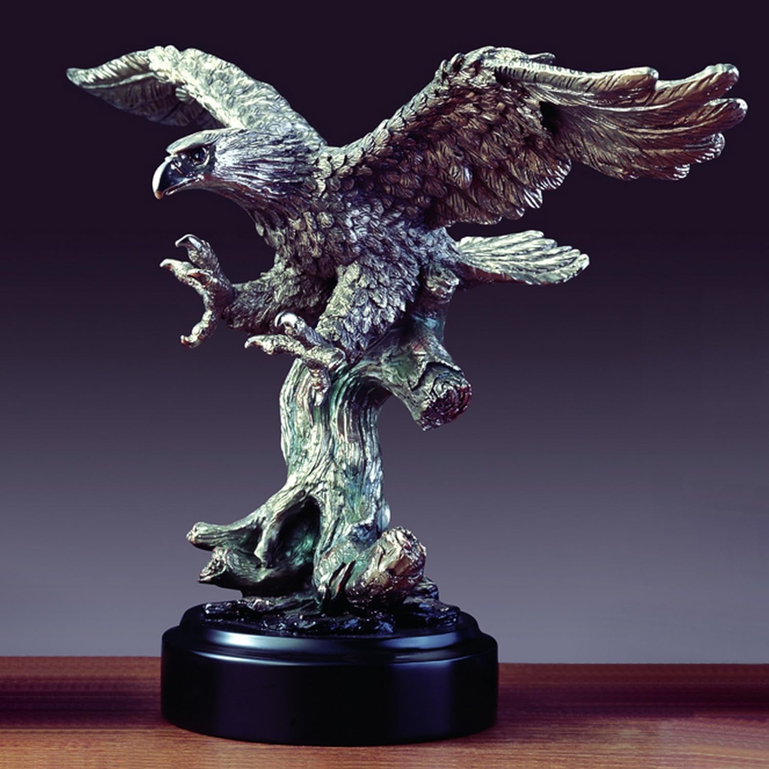 Hunting Pewter Eagle Statue Figurine Home & Kitchen
