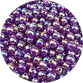 300 Pcs 10mm Acrylic Round Beads AB Colors Round Spacer Beads for Earring Bracelet Necklace Key Chains Jewelry DIY Craft Making(Dark Purple AB)