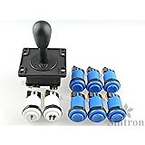 Arcade Parts Bundles Kit with 1 Joystick, 8 Microswitch, 8 Push Buttons (1P 2P buttons & 6pcs Buttons ) for Arcade Video Game Multicade MAME Jamma Game (Color)