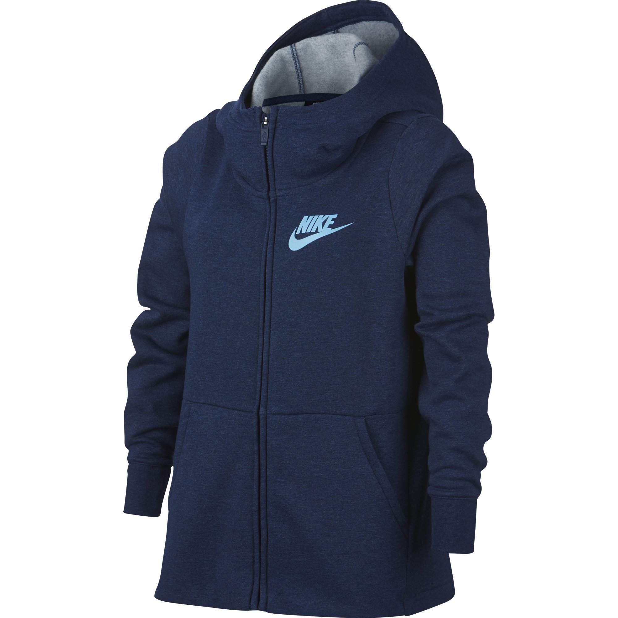 NIKE Sportswear Girls' Full-Zip Hoodie, Blue Void/Heather/Blue Chill, Small  on Galleon Philippines