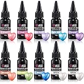 LET'S RESIN Pearlescent UV Resin, 10 Colors Colored UV Resin, Low Odor & Minimal Bubbles for Resin Casting and Coating, Jewelry Making, Decoration(20g Each)