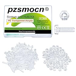 Pzsmocn 200 Pieces/100 Sets M4*14 mm PC Transparent