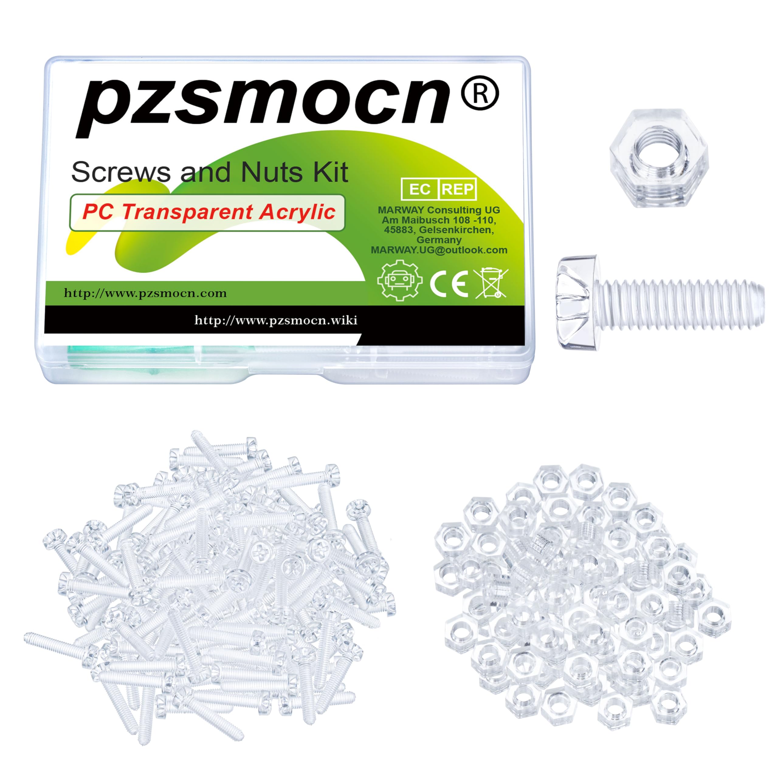 Pzsmocn 200 Pieces/100 Sets M4*14 mm PC Transparent