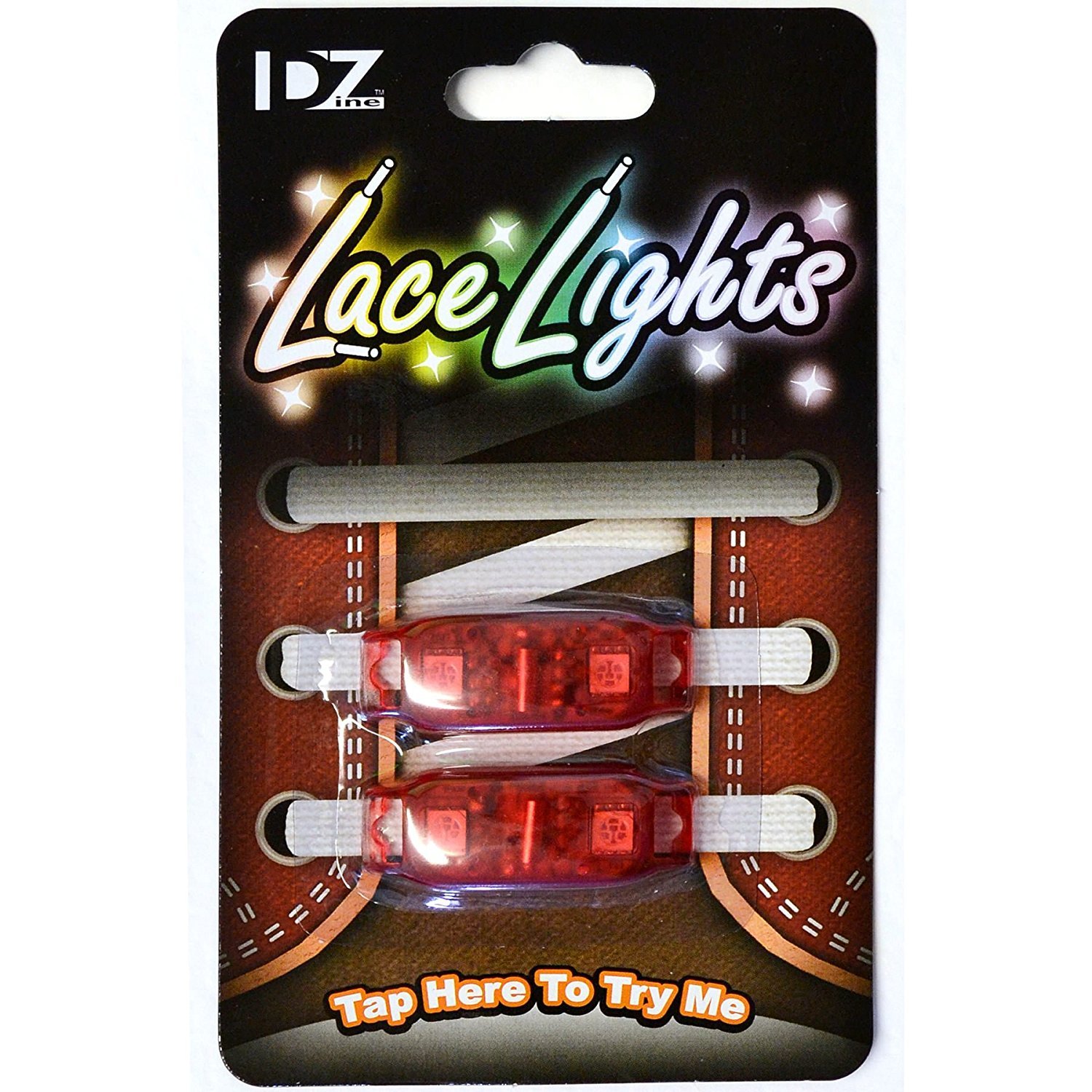 Glow in the dark LED Lace Lights Fits all shoes all sizes (Red)
