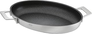 RÖSLE SILENCE Schlemmer- und Fischpfanne, Pfanne mit kratzfester Antihaftversiegelung ProResist, ovale Form, PFOA frei, Edelstahl 18/10, Spülmaschinengeeignet