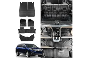 Rongtaod Floor Mats Compatible with 2016-2022 Honda Pilot 8 Seats Trunk Mat Cargo Mat Cargo Liner Back Seat Cover Protector (No Elite Model) Pilot Accessories (Trunk Mat with Backrest Mat+Floor Mats)