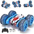 NUOKE Remote Control Car, 4WD RC Cars Stunt Double Sided 360° Rotating 2 Batteries 2.4Ghz RC Truck with Headlight Birthday Gift for Boys 3 4 5 6 7 8 Year Old