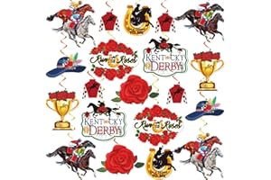 COCOMIGO 36Pcs Derby Decorations Hanging Swirls, NO-DIY Racing Horse Derby Party Supplies Hanging Swirls, Horse Derby Party Supplies Whirls Glitter Foil Ceiling Swirls Derby decorations 2024 Hanging Swirls