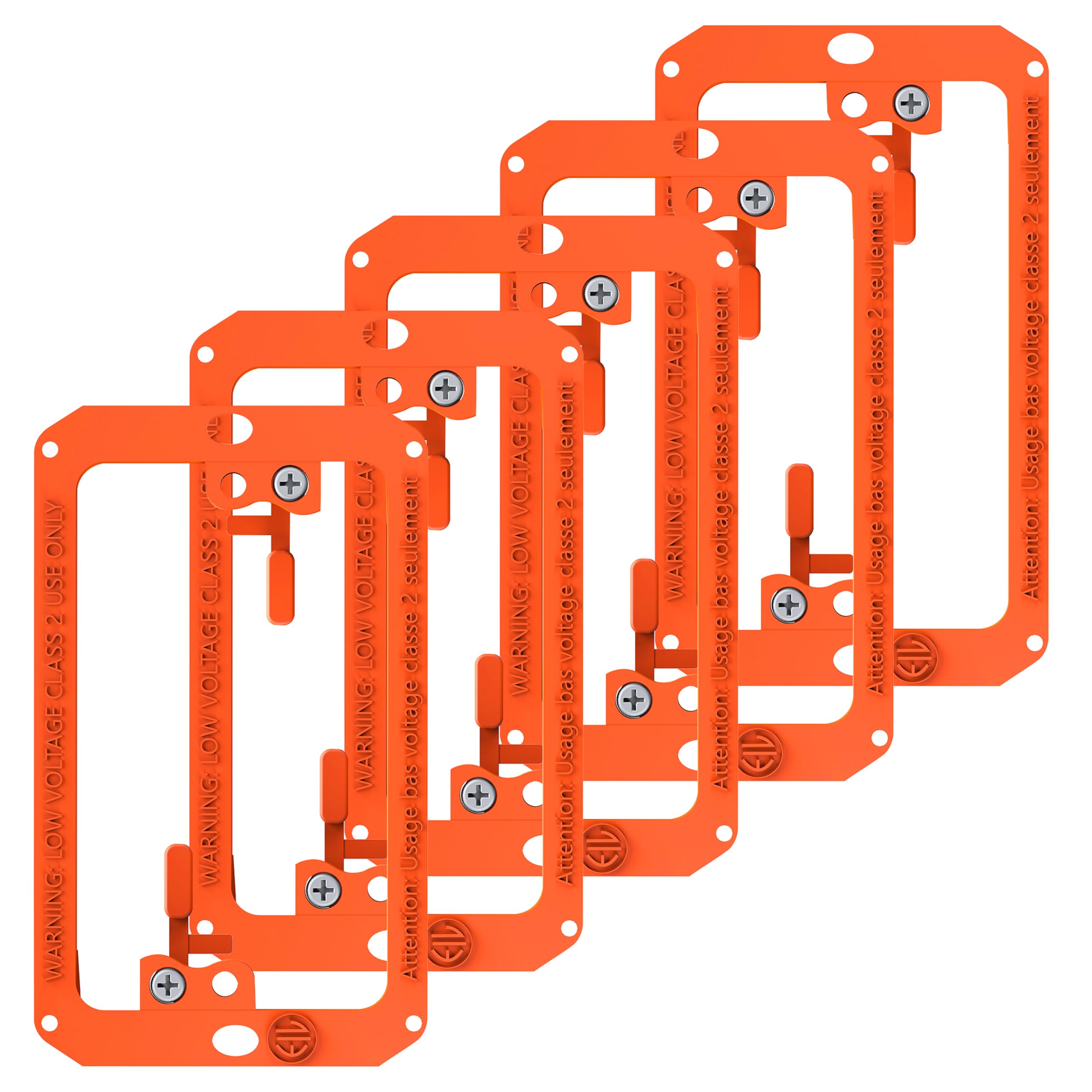 Photo 1 of 5 Pack Low Voltage Mounting Brackets 1 Gang for Drywall Outlet Cable Pass Through Wall Plates - Low Voltage Box Cable Wall Plate Bracket, Network Cable, Telephone, Coaxial & Speaker Wire, Mud Ring