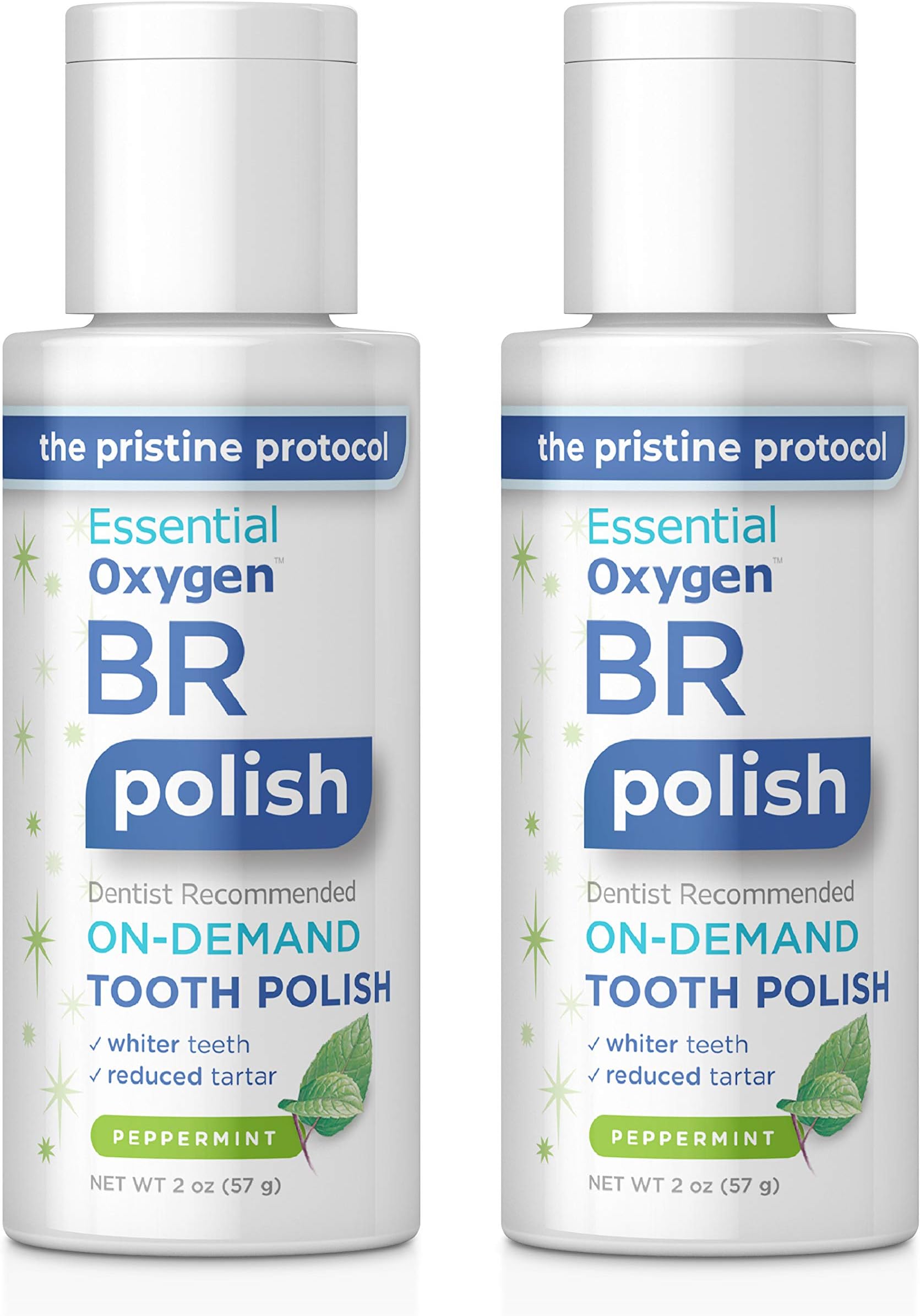Essential Oxygen BR On-Demand Tooth Polish, Peppermint, 2 Ounce, 2 Count
