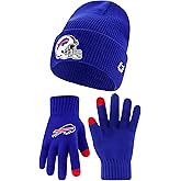 Ultra Game Adults NFL Official Super Soft Heritage Logo Winter Beanie Knit Hat with Extra Warm Touch Screen Gloves