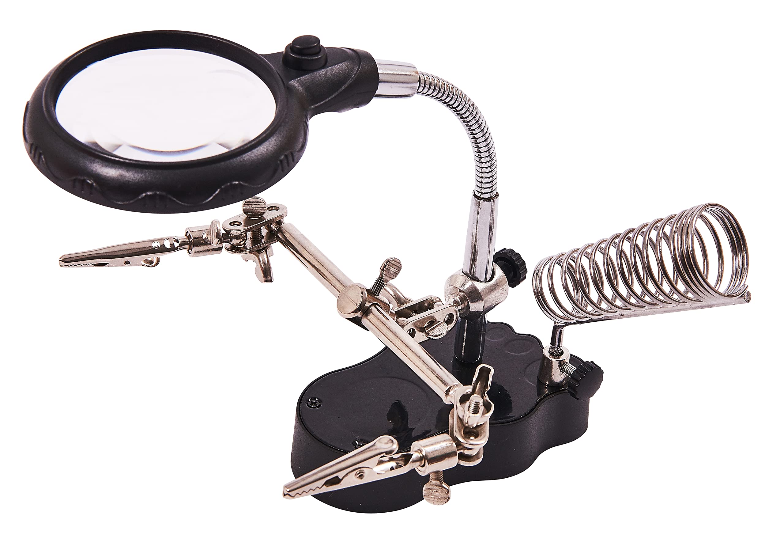 Amtech S2885 Magnifier LED Light Helping Hand with Soldering Stand, One Size