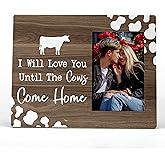 FONDCANYON I Will Love You Until The Cows Come Home Picture Photo Frame,Couples Love Picture Frames,Valentine Wedding Gifts For Girlfriend Boyfriend Husband Wife Him Her (4x6 Inch Photo) (Color-3)