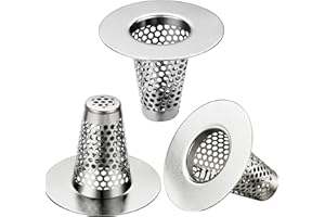 Anteecana Bathroom Sink Drain Strainers for 1.1"-1.6" Depth Than 1.6" Drain Hole Catcher for Laundry, Utility, RV Sink.Small Conical Bathroom Sink Strainer Basket (0.94 inch Mouth Wide,3 Pcs)