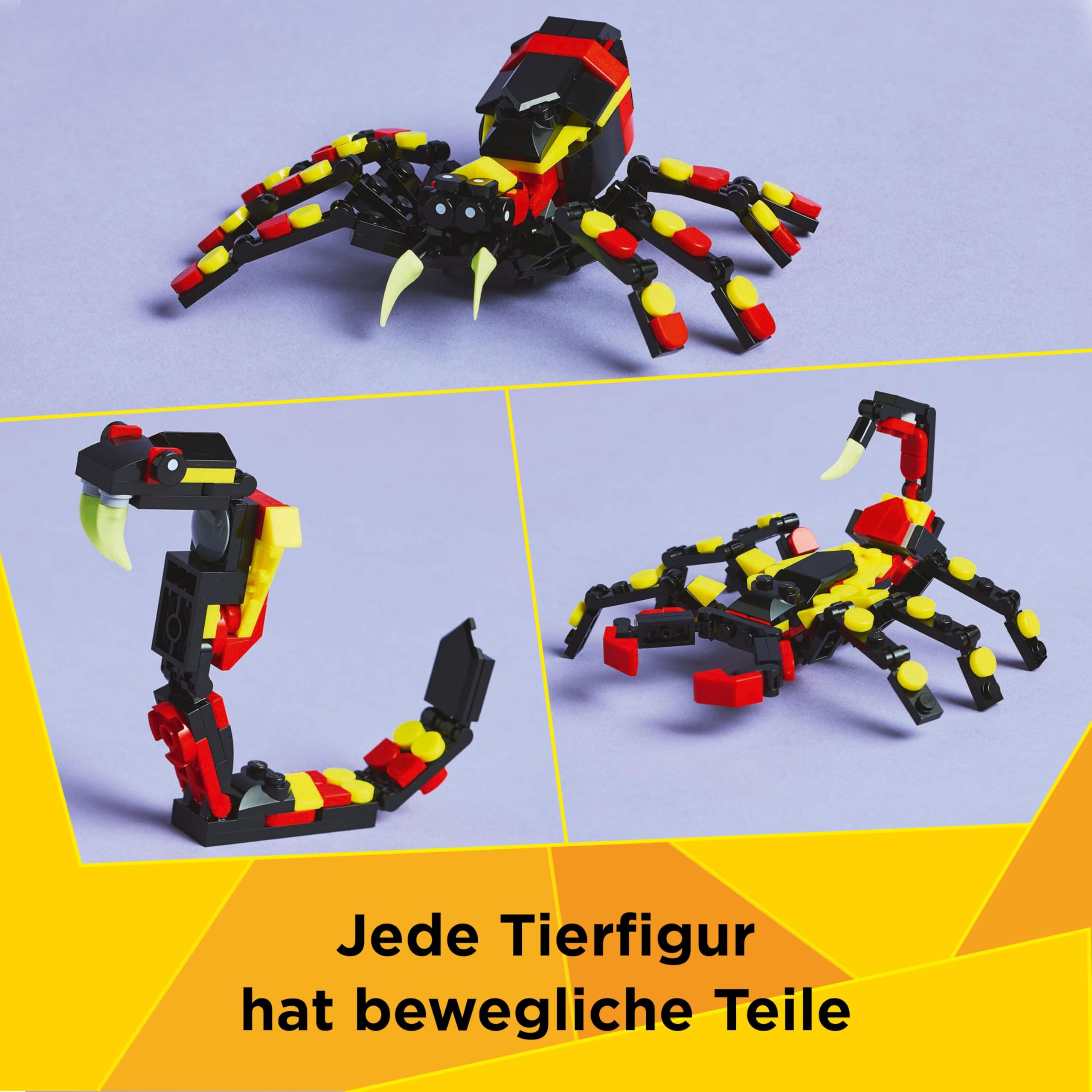 LEGO Creator 3in1 Wilde Tiere: Überraschungsspinne - Spielzeug zum Umbauen in eine Skorpion Figur oder Schlange - Bauset mit 3 Modellen - Geschenk für Jungen und Mädchen ab 7 Jahren 31159 5