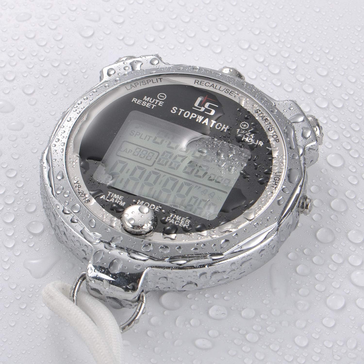 LAOPAO Stopwatch, 1/100 seconds Precision 100 Memories Daily Waterproof with Light function&Mute Mode for Outdoor Sports Running - Image 3