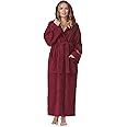 Arus Women's Hooded Classic Bathrobe Turkish Cotton Robe with Full Length Options