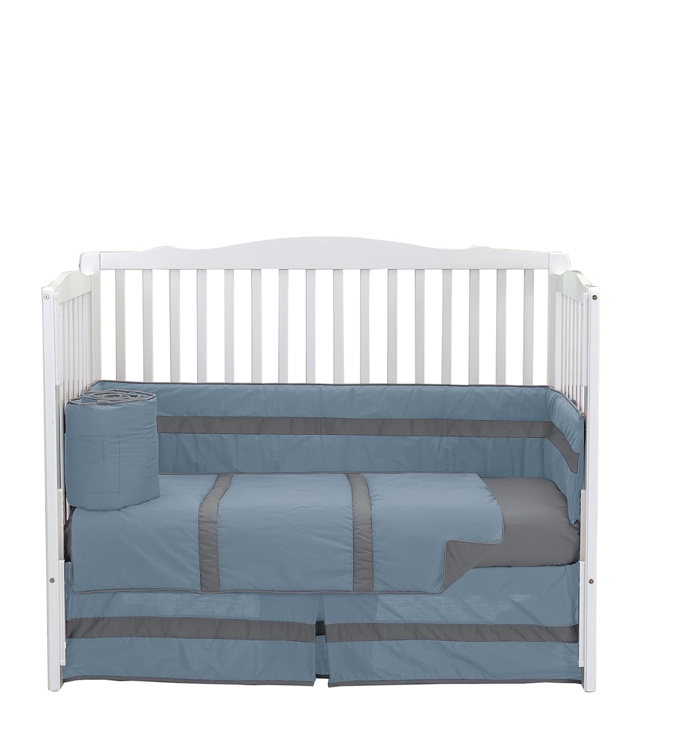 solid blue crib bedding set
