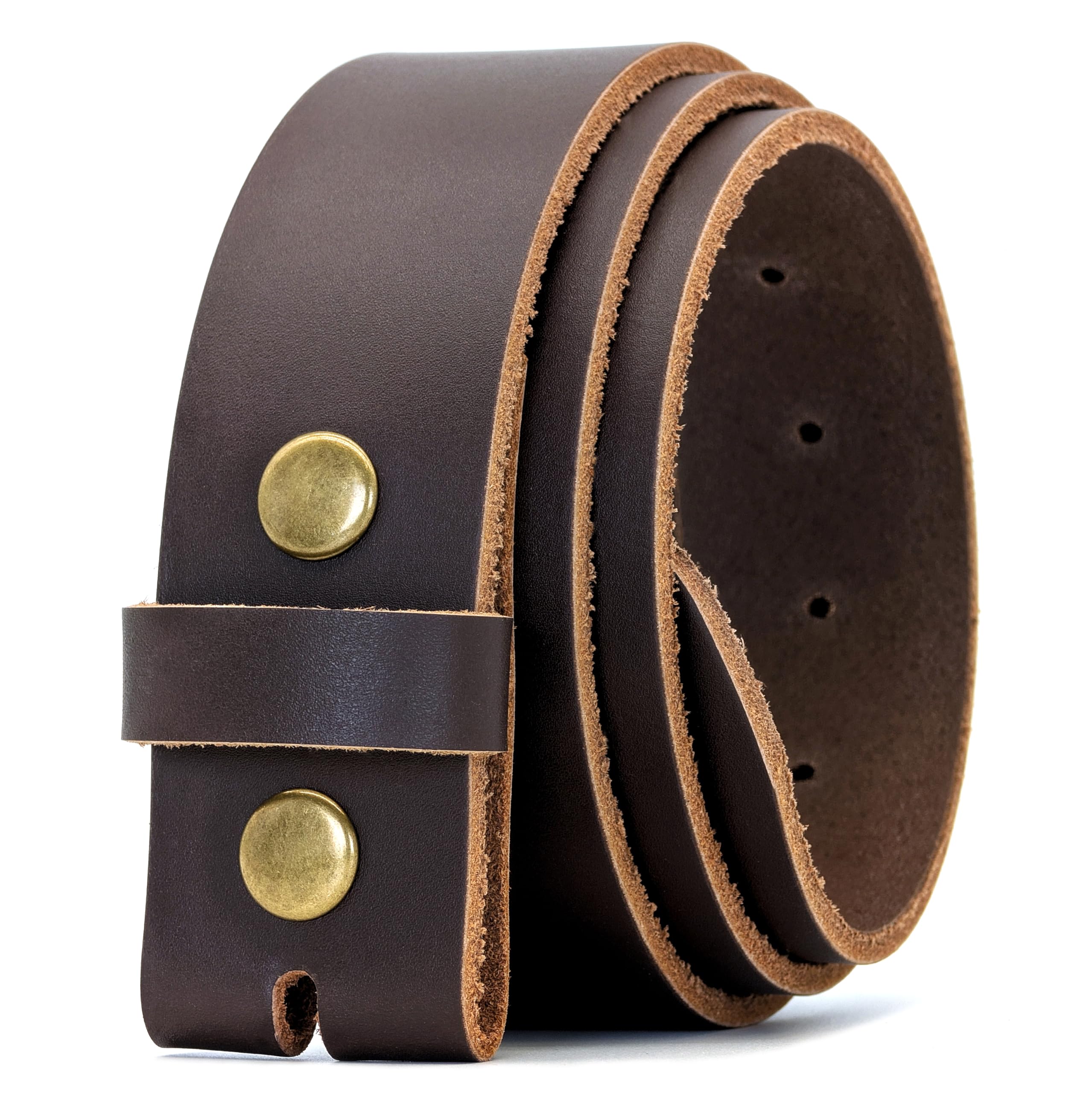 Ashford Ridge 40mm Full Grain Hide Leather Snap On Belt - Made in England - Brown XL — image 1