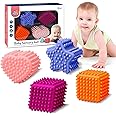 ROHSCE Soft Spiky Sensory Balls - Montessori Toys Baby Balls 6 to 12 Months Textured Geometric Shapes for Babies' Sensory Development,Massage Sensory Ball for Toddlers 1-3 Bright Colors Easter Gifts