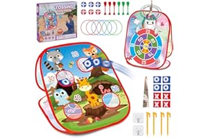 M SANMERSEN Bean Bag Toss Game Outdoor Toys for Kids-Cornhole Board-Family Party Tic Tac Toe Toys 5-in-1 Outside Yard Backyard Lawn Beach Games Toy for Ages 3 4 5 6 7 8 Year Old Girs Boys Christmas Birthday Gift