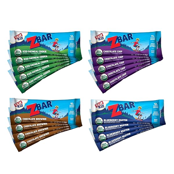 ZBAR – VARIETY PACK – 4 FLAVORS – SOFT BAKED SNACK BARS – NON-GMO – 10-12G WHOLE GRAINS – USDA ORGANIC GRANOLA BARS (18 PACK)