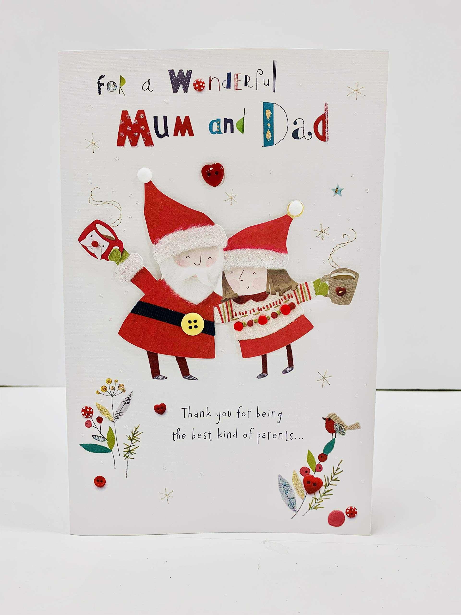 Mum and Dad Christmas Card - Christmas Card For Mum and Dad - Lovely Mum and Dad Christmas Card From Both Of Us