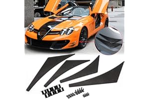X XOTIC TECH Xotic Tech 4pcs JDM Sporty Racing Style Front Bumper Side Canards Fin Splitter Diffuser Trim Universal Fit (Carbon Fiber Style)